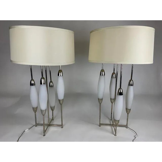 Mid 20th Century Murano Mirrored Globe Large Lamps - A Pair For Sale - Image 12 of 12