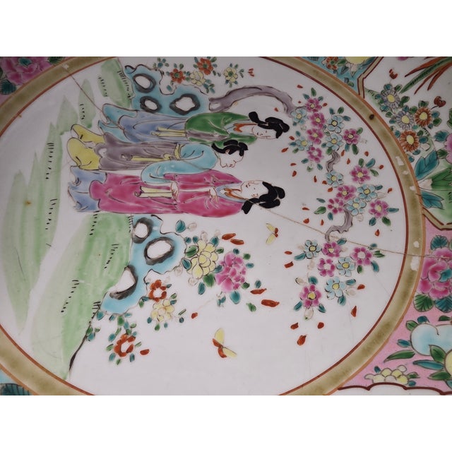 Large Antique Japanese Bowl With Staple Repairs For Sale - Image 16 of 17