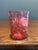 Victorian Antique Cranberry Glass Inverted Thumbprint Tumbler Hand Painted Winter Scene Mint- Mary Gregory Style For Sale - Image 3 of 9