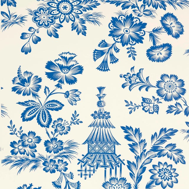 Sample Schumacher Song Garden Wallpaper in Porcelain Chairish
