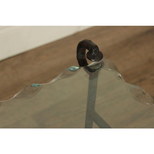 Metal Modernist Glass Top Wrought Iron Coffee Table For Sale - Image 7 of 17