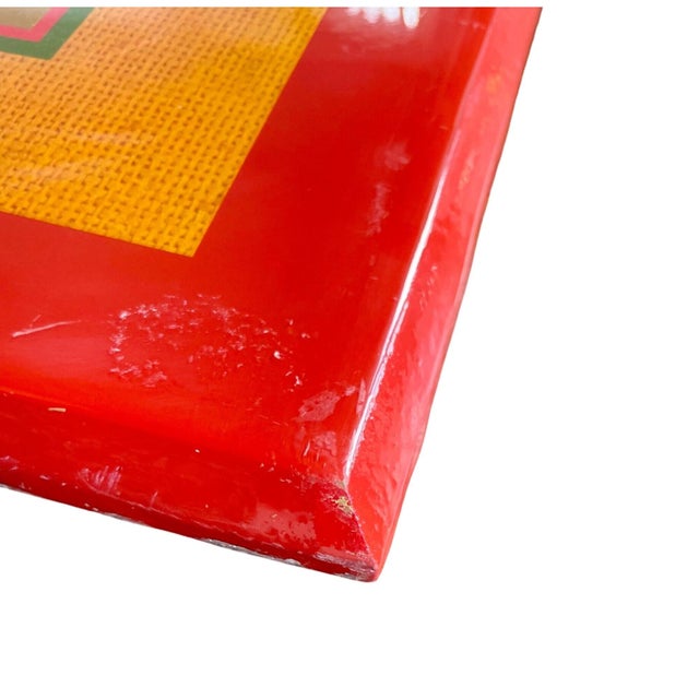 Orange Vintage Chuck Oberstein “Little Girl” Wooden Wall Plaque – 1984, Clown Art, Retro Décor For Sale - Image 8 of 10