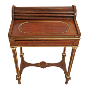 1950s Louis XV Style Mahogany Cylinder Desk Ladies Desk Manner of Sormani / Kreiger