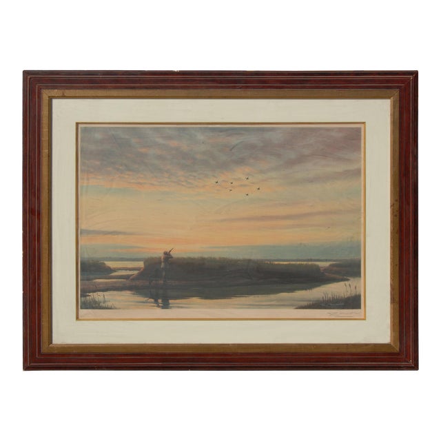 Mid-Century Modern Lithograph "The Morning Flight" by Roy Nockolds For Sale