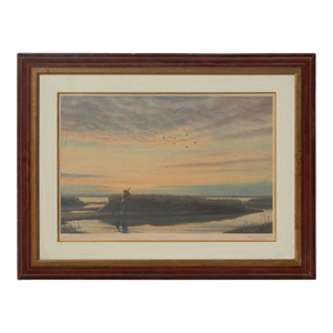 Mid-Century Modern Lithograph "The Morning Flight" by Roy Nockolds