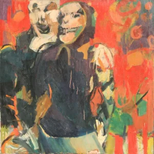 Shirley Kaplan, Going Steady, Surrealist Oil Painting