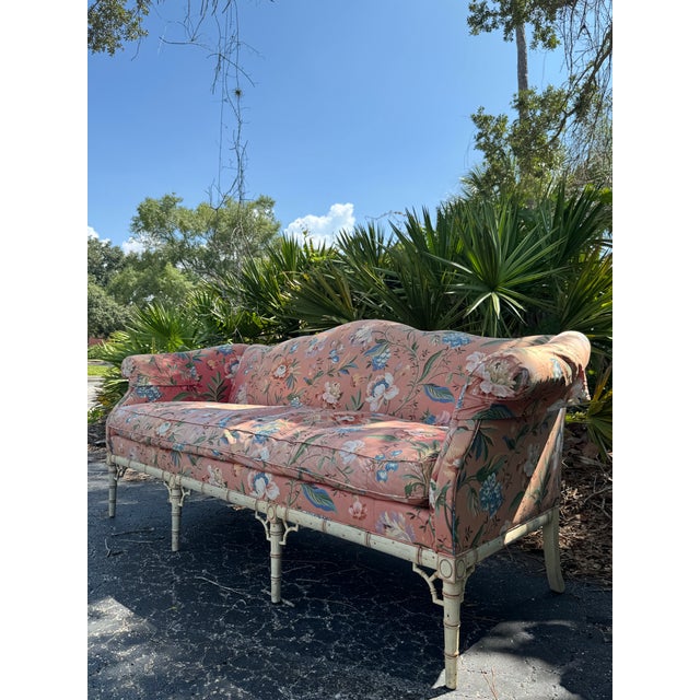 Vintage Hickory Chair Mark Hampton Collection Camelback Floral Upholstered Sofa For Sale - Image 9 of 12