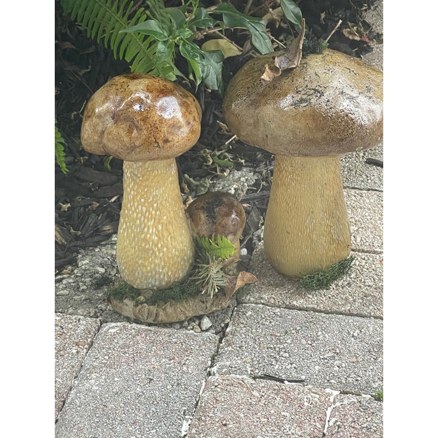 1960s Two Boletus Mushrooms Garden Concrete Ornaments, 2 Pieces For Sale In Miami - Image 6 of 6