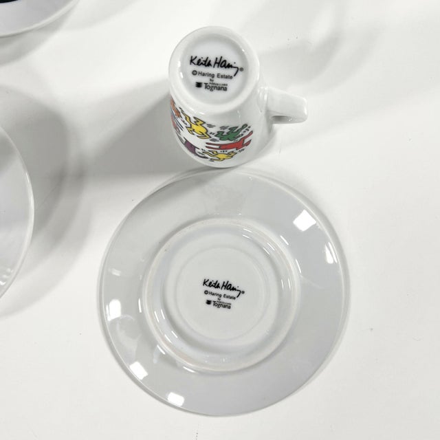 Espresso Cups & Saucers by Keith Haring for Tognana, 1990s, Set of 12 For Sale - Image 6 of 9
