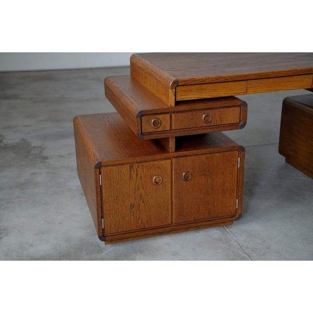 Free Standing Desk in Oak, 1970s For Sale - Image 14 of 16