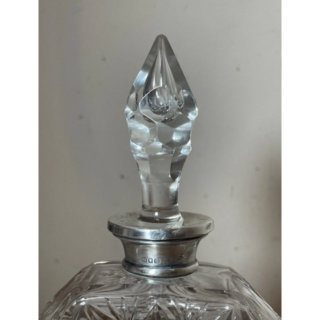 Antique Wolfsky & Co Sterling Silver Cut Crystal Scent Cologne Perfume Bottle For Sale - Image 9 of 12