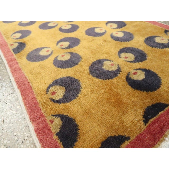 Galerie Shabab Collection Mid-20th Century Turkish Anatolian Deco Throw Rug For Sale In New York - Image 6 of 7