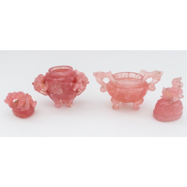 Pink Chinese Pink Rock Crystal Sculptures, 7 Pcs. For Sale - Image 8 of 12