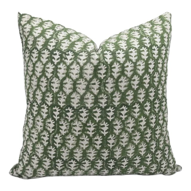 Fabdivine Handcrafted Cushion Cover 20x20 Inch Floral Design Thick Linen-Wajeer For Sale