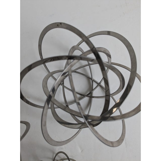 Trio of Silver Tone Metal Spherical Balls, Late 20th Century For Sale - Image 9 of 12