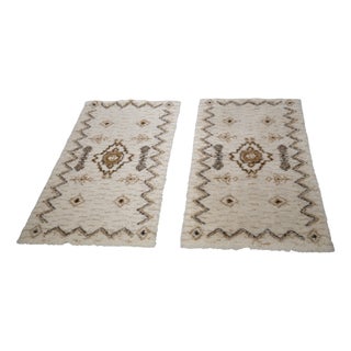 Mid-Century Moroccan Berber Wool Rugs, 1960s, Set of 2 For Sale