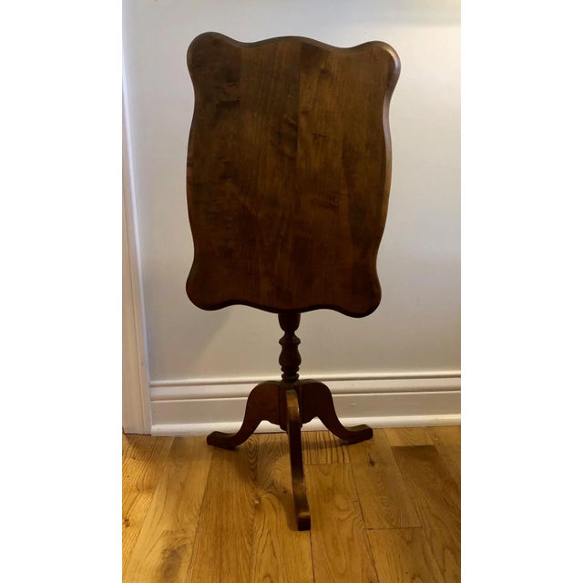 Early 20th Century Queen Anne Style Tilt Top Candle Table With Scalloped Edge For Sale - Image 10 of 10