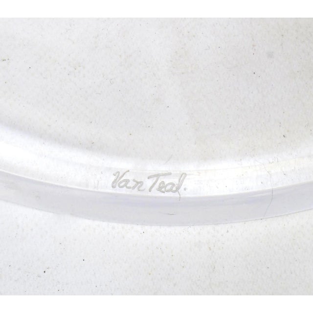 Pair of 1980s Art Deco Revival Lucite Torchieres by Hivo Van Teal For Sale - Image 9 of 9