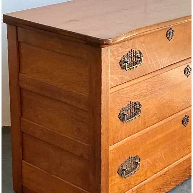 Vintage 1860s Oak Chest of Drawers With Hidden Drawer For Sale - Image 11 of 12