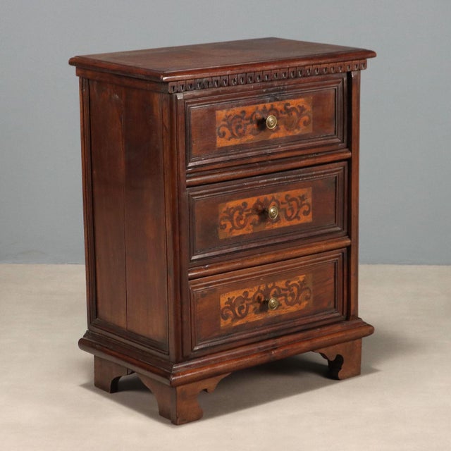 Baroque Walnut Bedside Table For Sale - Image 9 of 9