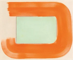 Colorful Abstract Modern Art Print, 'Celery/Orange', 16 X 20 Unframed Print