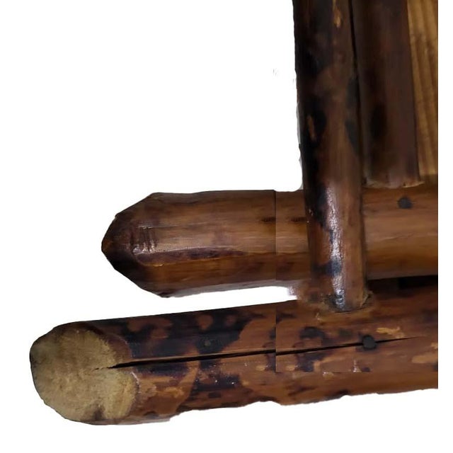 Mid-Century Burnt Tortoise Bamboo Folding Plant Stand or Accent Table For Sale - Image 10 of 10