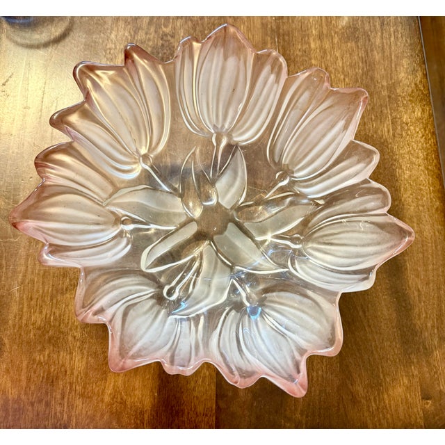 Mikasa Walthn Glas Pink Tulip Crystal Bowl For Sale - Image 6 of 11