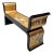 Hollywood Regency Black Lacquer & Gold Leaf Chinoiserie Bench For Sale