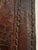 Burnt Umber Large Antique Hand-Painted Leather Wall Hanging – Neoclassical Arabesque Motif For Sale - Image 8 of 13