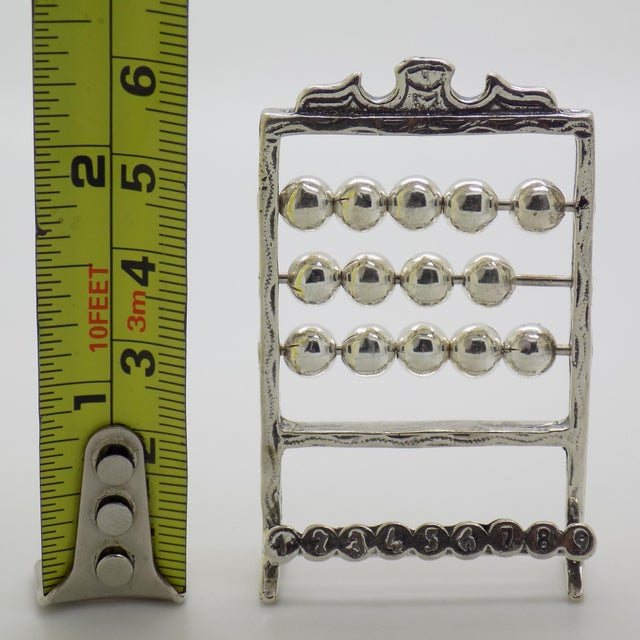 Vintage Italian Handmade Silver Abacus Miniatura, 1980s For Sale - Image 12 of 13