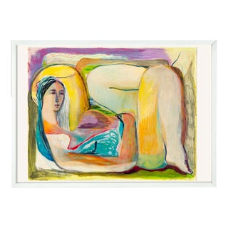 Original Dean Thomas Abstract Figurative Drawing #6, Reclining Female For Sale