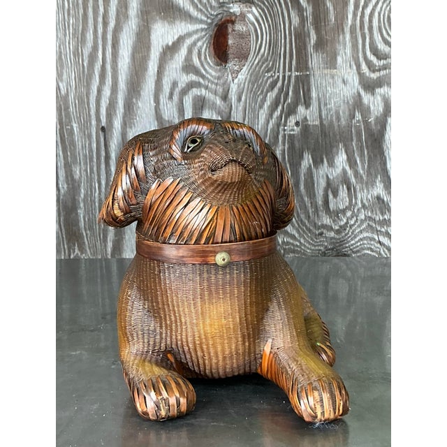 Vintage Shanghai Handicrafts Weave Dog For Sale - Image 10 of 11