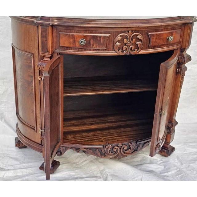 Antique 1920s Rockford Carved Walnut Sideboard Buffet / Console in Spanish Revival Design For Sale - Image 9 of 15