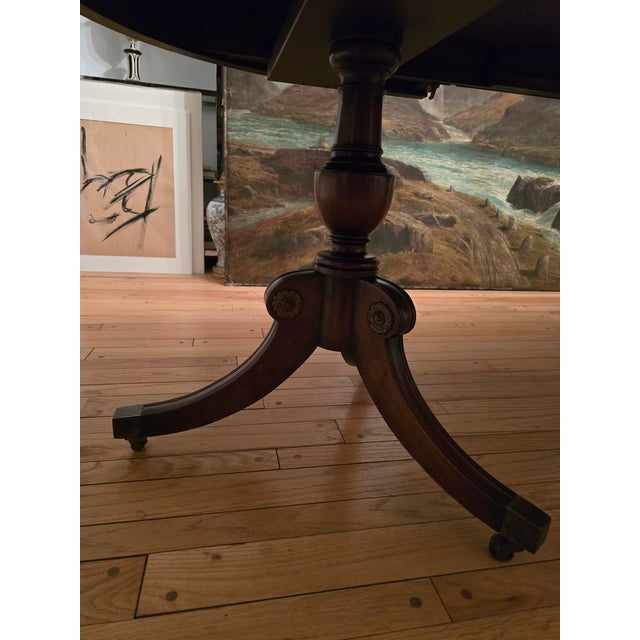 1950s Mid Century Ethan Allen Style Vintage Grand Dining Table For Sale - Image 5 of 12