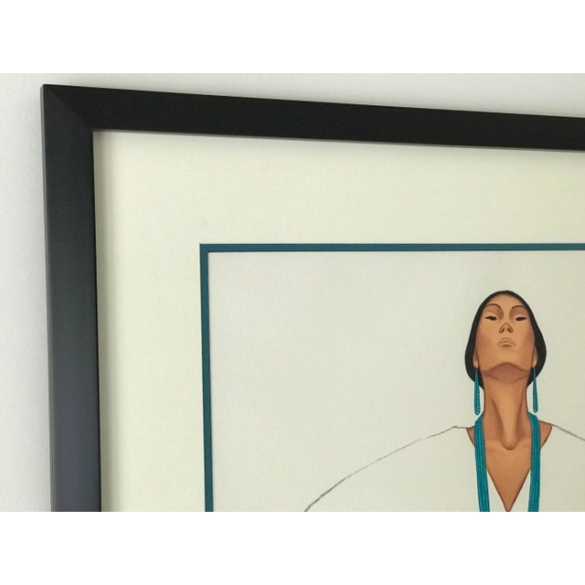 Off-white R C Gorman Original Lithograph “Proud Lady” For Sale - Image 8 of 12