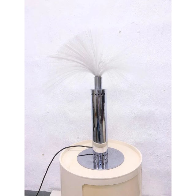 Metal Fiber Optic Table Lamp by Hans-Jürgen Fischer for Günther Lambert, 1960s For Sale - Image 7 of 11