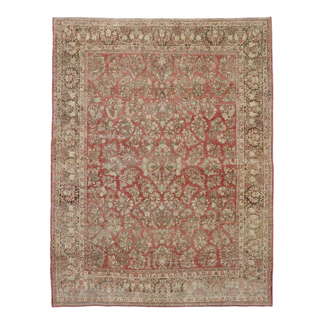 Antique Persian Sarouk Rug - 10'02 X 13'03 For Sale