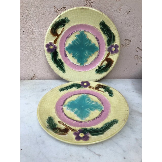 19th Century French Majolica Flowers signed Saint Amand.