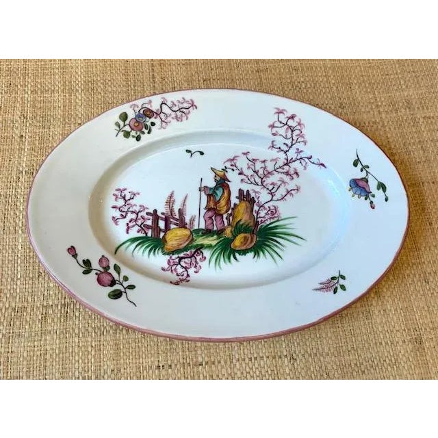 Chinoiserie Hand Painted French Chinoiserie Dish For Sale - Image 3 of 9