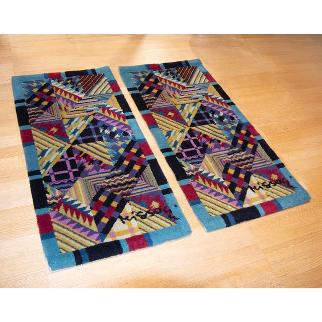 Wool Rugs from Missoni, 1980s, Set of 2, in Flawless conditions. Designed 1980 to 1989 This piece has an attribution mark,...