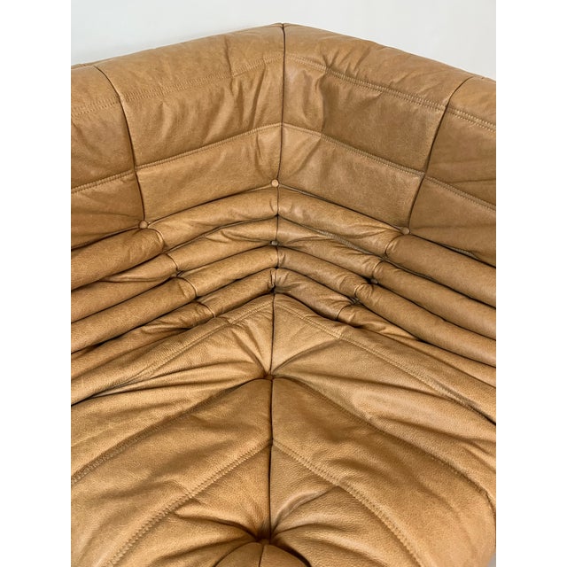 Togo Sofa in Camel Leather by Michel Ducaroy for Ligne Roset, Set of 5 For Sale - Image 12 of 14