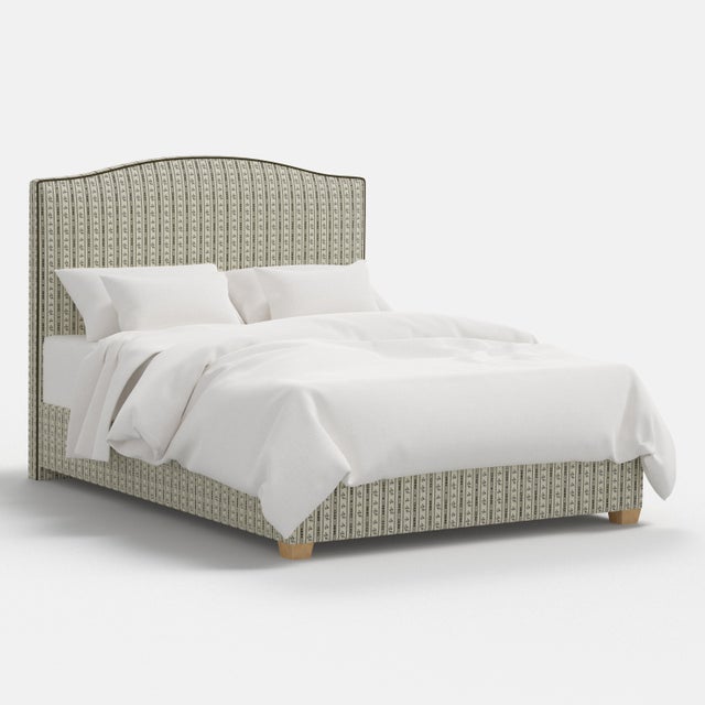 Stoffer Home x Cloth & Company Elsie Bed in Botanical Stripe Olive with Olive Welt, Full/Double For Sale - Image 9 of 9