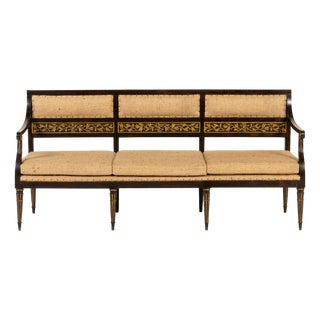 Antique Italian Painted and Gilt Settee, 1800s For Sale