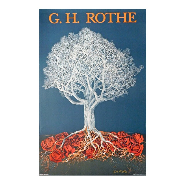 Gh Rothe Offset Lithograph "Roots in Love" Poster Hand Signed For Sale