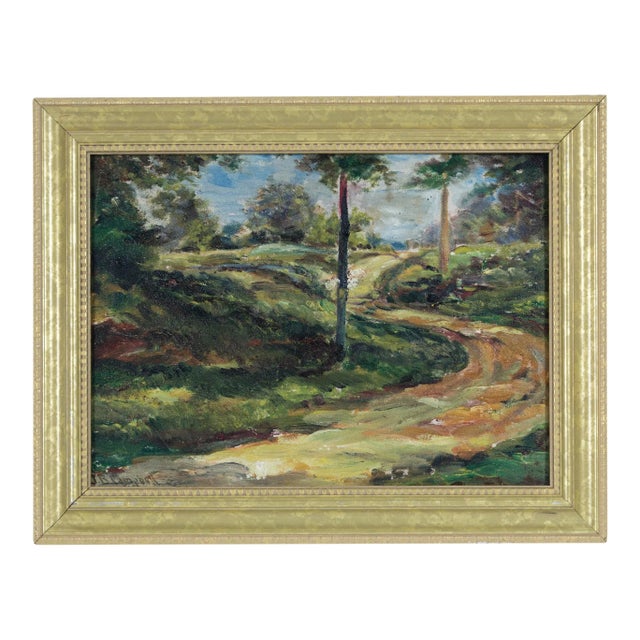 American School Oil on Board Landscape Painting, 19th Century For Sale