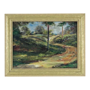 American School Oil on Board Landscape Painting, 19th Century