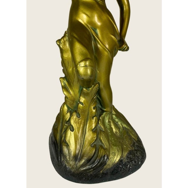 1900 - 1909 Art Nouveau Lady Nautilus Shell Lamp Circa 1900 For Sale - Image 5 of 5