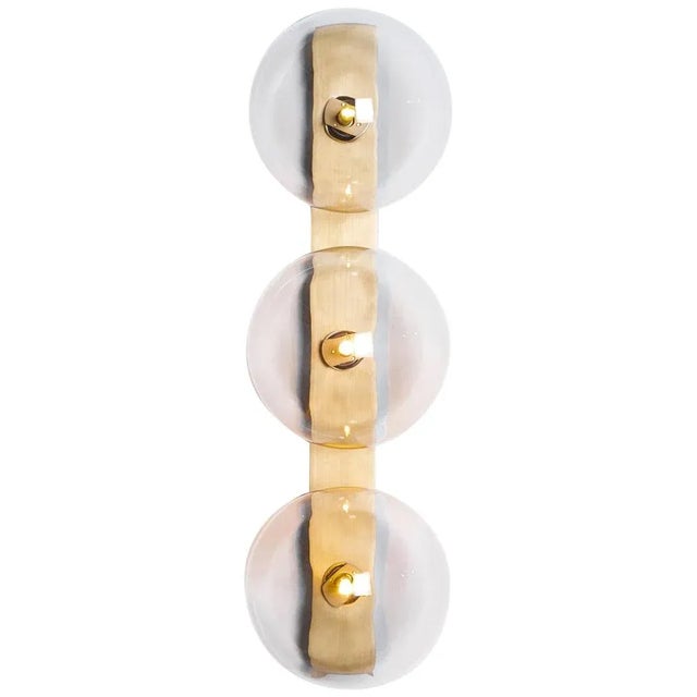 Oslo Triple Brass Wall Sconce by Schwung For Sale - Image 4 of 4