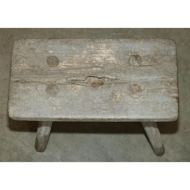 Small Antique Milking Dairy Stool, 1900 For Sale - Image 4 of 11