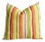 Outdoor/Indoor Colorful Stripe Fabric Pillow 17" Square For Sale